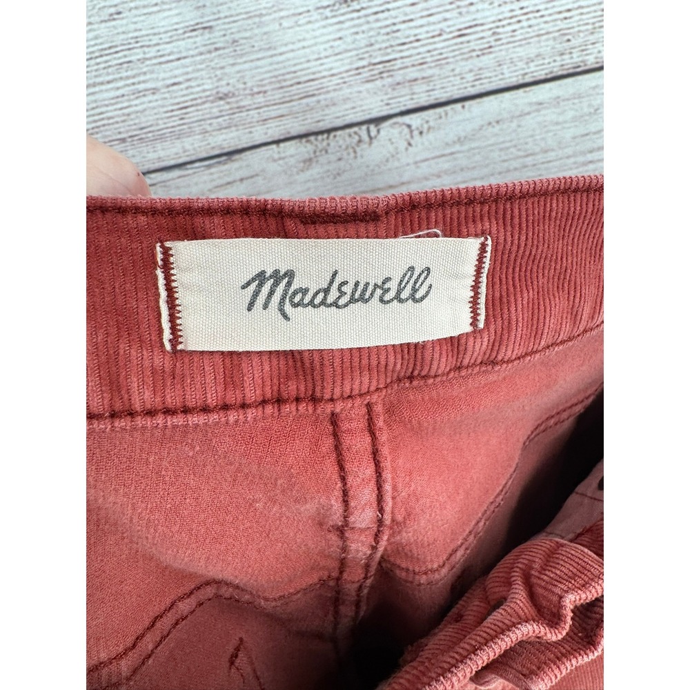 Madewell Cali Demi-Boot Pants Women 30 Red Corduroy High Rise Button Fly M0602 - Picture 3 of 10